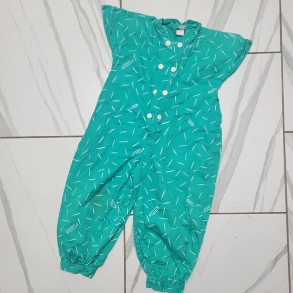 Source Unknown Other - Unbranded Green and Blue Playsuit-romper